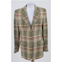 Vintage 80\'s Daks, size 12 beige mix silk checked jacket