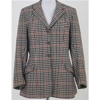 vintage harrods size ml brown grey black checked wool jacket