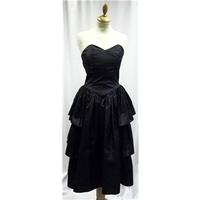 Vintage - Unbranded - Size 10 - Black - Strapless Dress