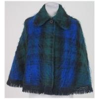 Vintage Fraser Cameron, blue & green wool and mohair cape