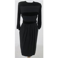 Vintage 50\'s John Selby, size 12 black velvet & matt textured cocktail dress