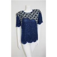 Vintage Size M Blue Sequined Top Vintage - Size: M - Blue - Vintage