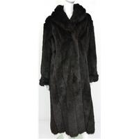 vintage gapelle size m dark brown faux fur coat
