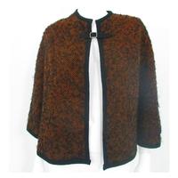 Vintage 1980\'s Emcar Size 12 Woven Wool Black And Brown Cape