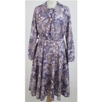 Vintage Lazarus, size L mauve & grey print dress