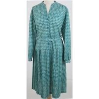Vintage Lazarus, size 18 emerald green grid print dress