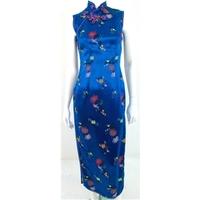 vintage peony size 10 admiral blue oriental quipao dress