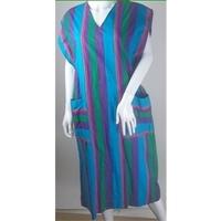 Vintage 80\'s Ladies Pride, size 18 multi-coloured striped dress