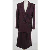 Vintage 80s Peter Martin Size:12 Black, purple & red wool skirt suit