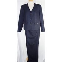 Viyella size 14 petite navy linen look trouser suit
