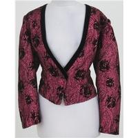 Vintage 80\'s Your Sixth Sense, size 14 pink & black metallic jacket