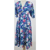 Vintage Debenhams, size 12 blue & multi-coloured floral dress