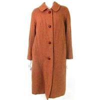 Vintage 1960\'s Harris Tweed Size 16 Hand Woven Wool Brown And Grey Long Coat