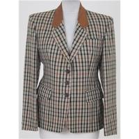 Vintage 80\'s Daks, size S brown checked wool jacket