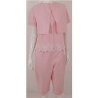 Vintage 1950\'s Harrods Size 12 Baby Pink Gingham 3 Piece Suit Golden Rose