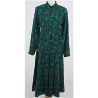 VIntage Lady Laird, size 14 green & brown patterned skirt suit