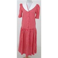 Vintage 80s Laura Ashley Size:10 red & white summer dress