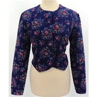 vintage 1980s laura ashley size 12 royal purple floral cropped jacket