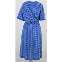vintage 80s mansfield size12 blue white summer dress