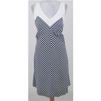 Vintage 70\'s St Michael, size 16 navy & cream striped dress