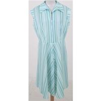Vintage 80\'s Quality Fashion, size 22 pale green striped dress