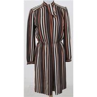 Vintage Gerard Pasquier, size 10 brown striped dress