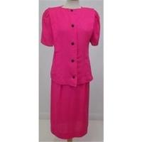 Vintage Albert Nipon, size 14 cerise skirt suit