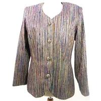 Vintage Gina Bacconi Size 12 100% Silk Metallic Striped Jacket