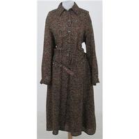 Vintage 80s Country Collection Size:16 green & brown paisley long-sleeved dress