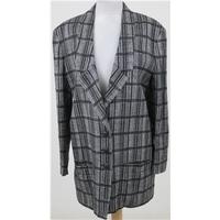 vintage 1980s jaeger size 12 black white checked lightweight jacket