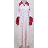 Vintage 70s Size S red & white long dress