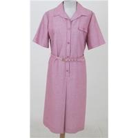 vintage 80s st michael size16 pink day dress