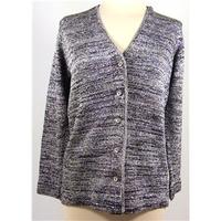 Vintage 1970\'s St Michael Size 14 Metallic Silver and Black Cardigan
