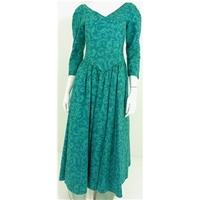 Vintage 1980\'s Laura Ashley Teal Damask Print Dress