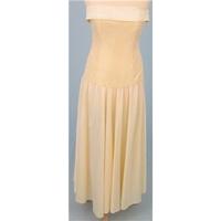 vintage 1980s laura ashley size 10 pale yellow strapless dress