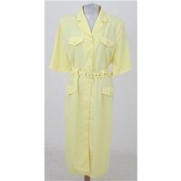 vintage 80s house of fraser sizel yellow button through dress