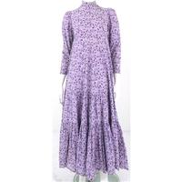 Vintage Brian Piccolo Size S Violet, Purple And Bright Pink Ditzy Floral Print Dress