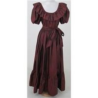 Vintage 80s Mr Darren Size:M dark red frilled evening dress