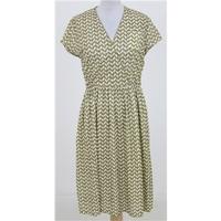 Vintage 80s Size M mustard & white summer dress