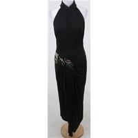 Vintage 80\'s Casadei: Size 8: Black halter-neck dress