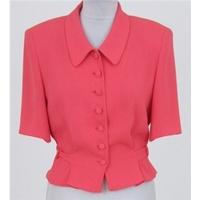 Vintage Harrods Sporting Dress, size 10 coral pink short sleeved jacket