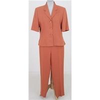 viyella size 12 orange short sleeved trouser suit