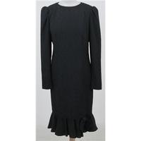 vintage 80s selection size12 black long sleeved frilled dress