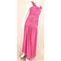 vintage 80s john charles size 16 pink evening dress