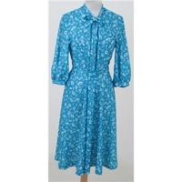 vintage 80s richard stump size14 turquoise afternoon dress