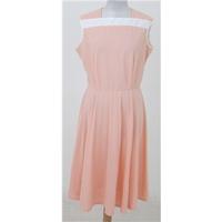 Vintage 80s Unbranded Size:16 peach sleeveless summer dress