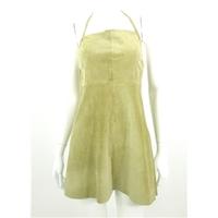 Vintage Harrods Size 8 Soft Beige Suede Halterneck Dress