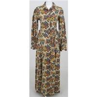 Vintage 70\'s Liberty Size:14 Amber & yellow full length cotton dress