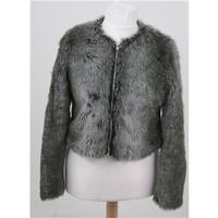 Vila size M black & grey short faux fur jacket