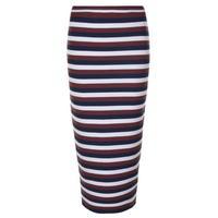 victoria beckham striped midi skirt